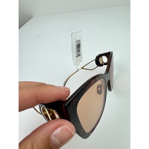 CHRISTIAN DIOR CD Montaigne Light Havana Brown Gold / Brown Sunglasses RARE NEW - Picture 11 of 11